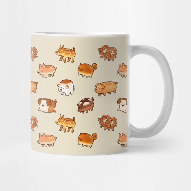 Dog Bread - Tiled 4 mugs by giraffalope